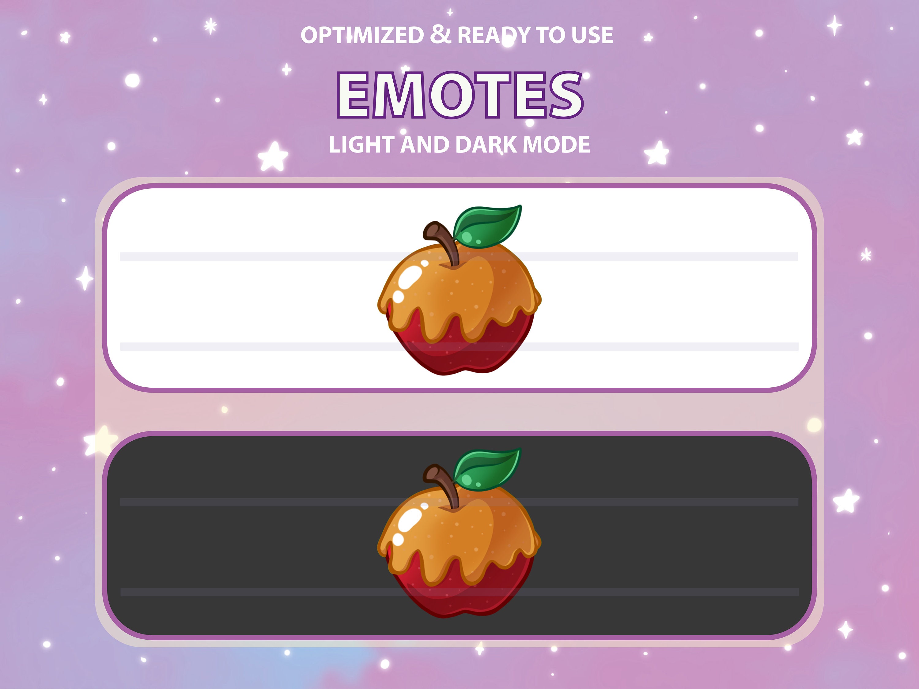 Glossy Caramel Apple Fruit Emote | Cute Twitch Emote Design | Twitch ...