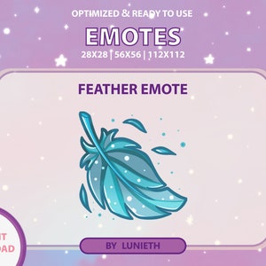 Blue Feather Emote | Cute Twitch Emote Design | Twitch Discord Youtube | Channel Points
