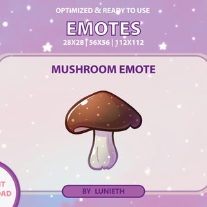 Mushroom Emote | Cute Twitch Emote Design | Twitch Discord Youtube | Channel Points