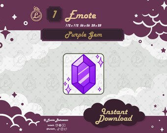 Purple Gem Rupee Twitch Emote: Sparkly Channel Points (Digital Download)
