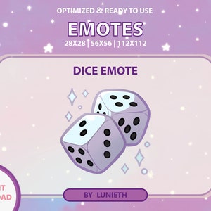 Roll Dice Emote | Süßes Twitch Emote Design | Twitch Discord Youtube | Kanalpunkte