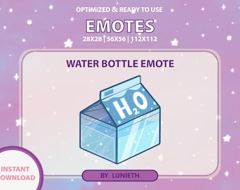Water Bottle Emote  | Cute Twitch Emote Design | Twitch Discord Youtube | Channel Points