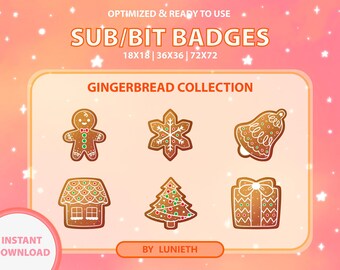 Insignias de pan de jengibre / Subinsignias / Insignias de bits / Insignias de Twitch /