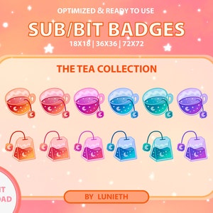 Tea Badges | Bit Badges | Twitch Badges | Sub Badges