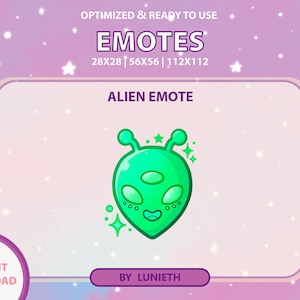 Green Alien Emote | Cute Twitch Emote Design | Twitch Discord Youtube | Channel Points