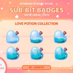 Heart Potion Badges | Bit Badges | Twitch Badges | Sub Badges