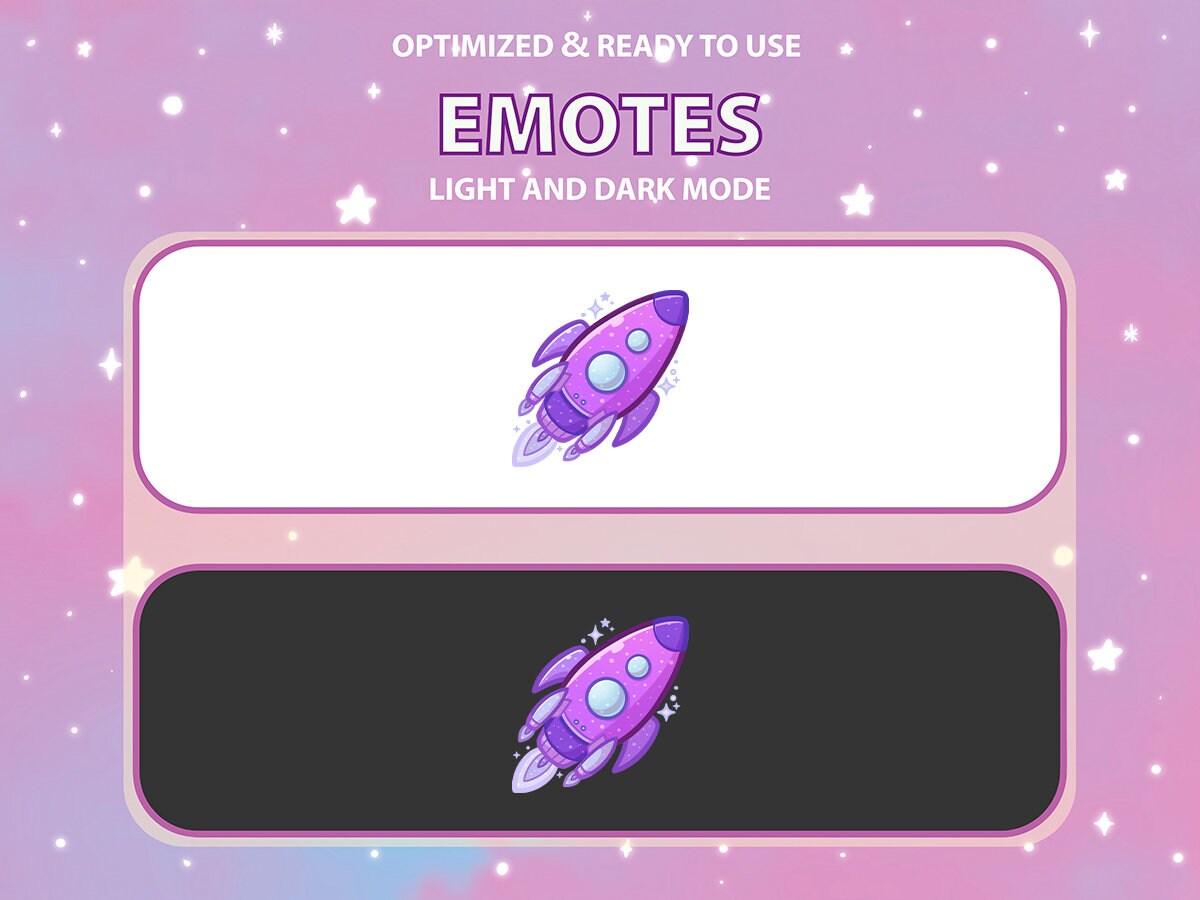 Emote Roket Purple Rocket Emote | Cute Twitch Emote Design | Twitch Discord Youtube ...