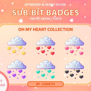 Cloud Sub Badges | Bit Badges | Twitch Badges | Cute Sub Badges | Twitch Emotes | Kawaii | Witchy | Pastel