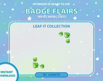 Leaf Twitch Badge Flairs / Twitch Sub Badges / Badge abbonati / Bit Badge / Instant Download / Premade Design / Gamer pack / Streamer
