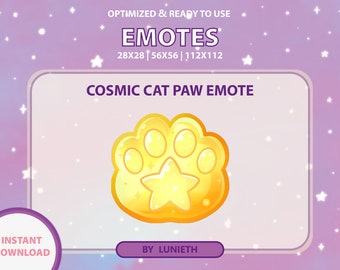 Cosmic Cat Paw Emote: Twitch, Discord, Youtube (Digital Download)