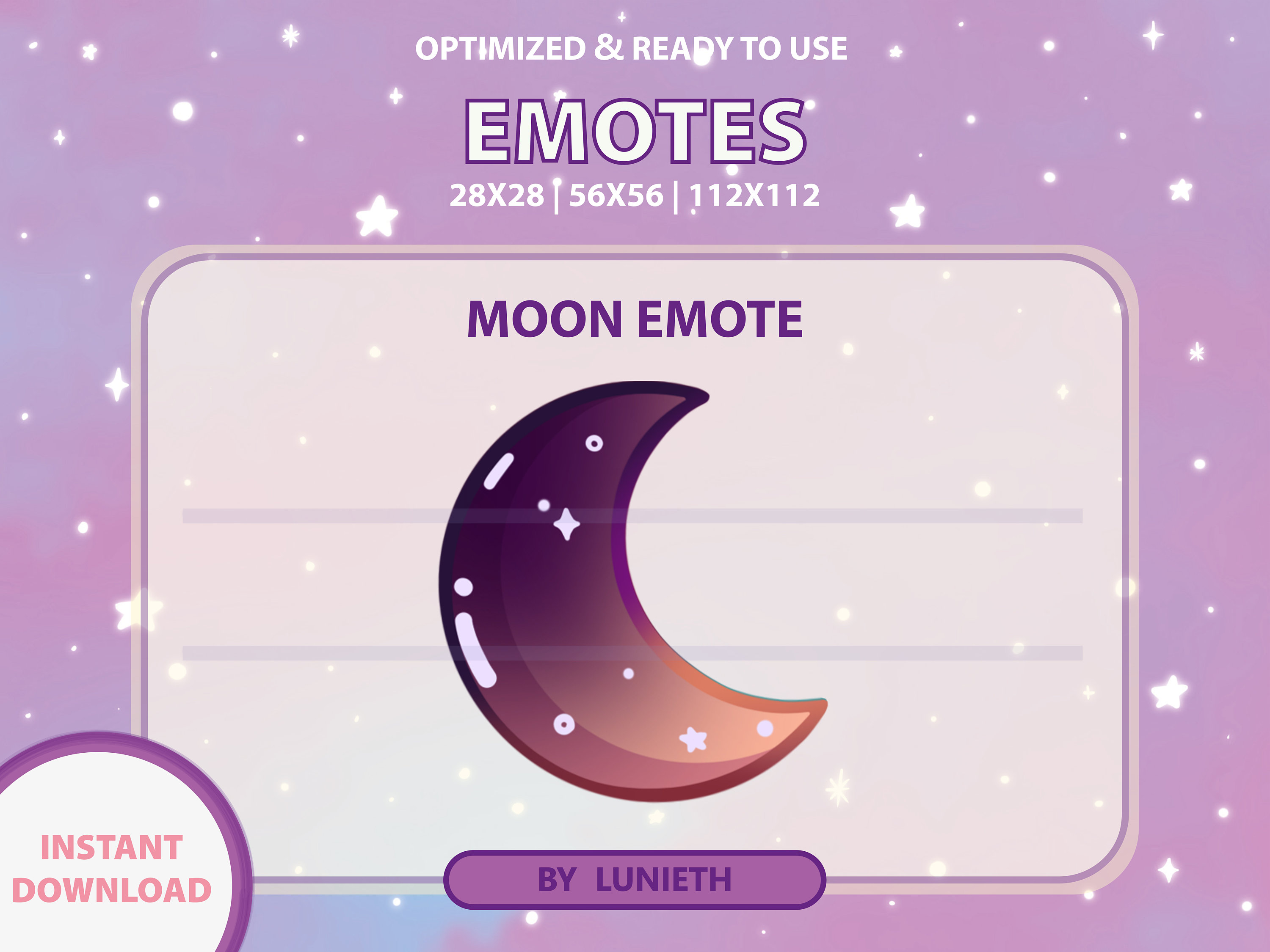 Dark Moon Emote | Cute Twitch Emote Design | Twitch Discord Youtube ...
