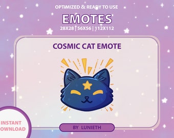 Cosmic Cat Emote | Cute Twitch Emote Design | Twitch Discord Youtube | Channel Points