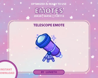 Blue Telescope Emote | Cute Twitch Emote Design | Twitch Discord Youtube | Channel Points