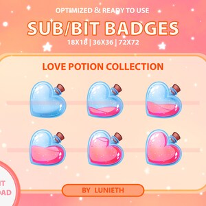 Heart Potion Badges | Bit Badges | Twitch Badges | Sub Badges