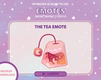 Cosmic Cloudy Orange Tea Bag  | Cute Twitch Emote Design | Twitch Discord Youtube | Channel Points