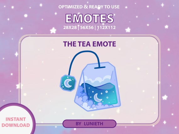 Cosmic Cloudy Blue Tea Bag Cute Twitch Emote Design Twitch 