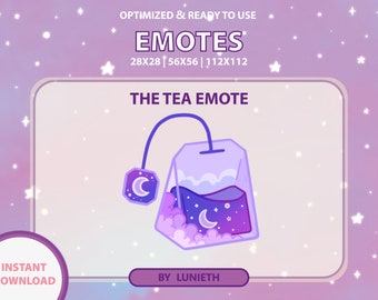 Cosmic Cloudy Purple Tea Bag  | Cute Twitch Emote Design | Twitch Discord Youtube | Channel Points