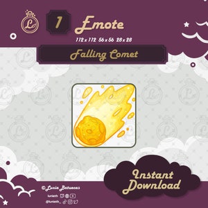 Yellow Comet Emote | Cute Twitch Emote Design | Twitch Discord Youtube | Channel Points