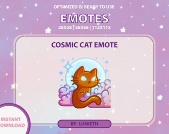 Moon Cat Emote | Cute Twitch Emote Design | Twitch Discord Youtube | Channel Points