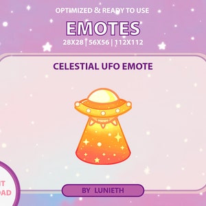 Yellow UFO Emote | Cute Twitch Emote Design | Twitch Discord Youtube | Channel Points