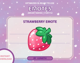 Gesto de Twitch de fresa / Lindo diseño de gesto de Twitch / Twitch Discord Youtube / Puntos de canal