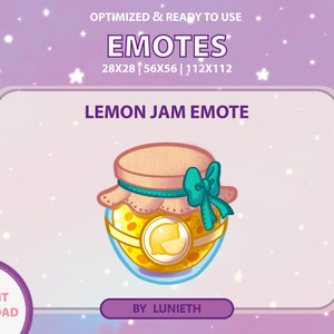Lemon Jam Food Emote  | Cute Twitch Emote Design | Twitch Discord Youtube | Channel Points