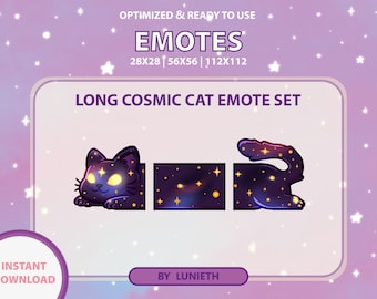 Long Cat Emote Set | Cute Twitch Emote Design | Twitch Discord Youtube | Channel Points