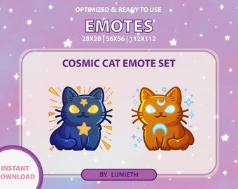 Cosmic Cat Emote Set | Cute Twitch Emote Design | Twitch Discord Youtube | Channel Points