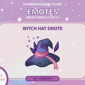 Witch Hat Emote | Cute Twitch Emote Design | Twitch Discord Youtube | Channel Points