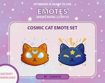 Cosmic Cat Emote Set | Cute Twitch Emote Design | Twitch Discord Youtube | Channel Points