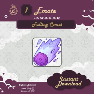 Purple Comet Emote | Cute Twitch Emote Design | Twitch Discord Youtube | Channel Points