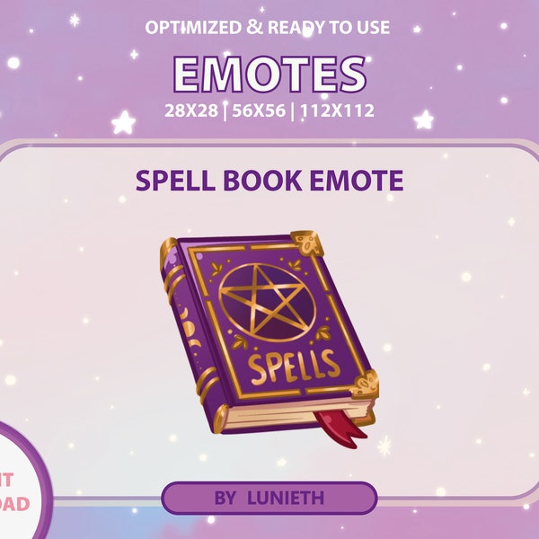 Spell Book Emote | Cute Twitch Emote Design | Twitch Discord Youtube | Channel Points