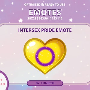 Intersex Pride Flag Glossy Heart Love Emote  | Cute Twitch Emote Design | Twitch Discord Youtube | Channel Points