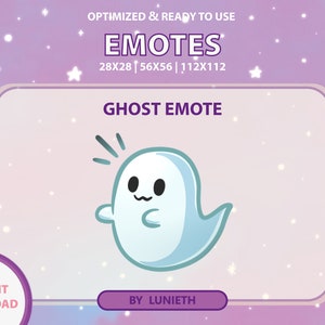 Ghost Emote | Cute Twitch Emote Design | Twitch Discord Youtube | Channel Points