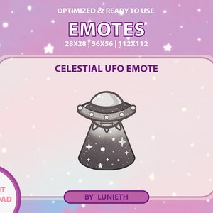 Noir UFO Emote | Cute Twitch Emote Design | Twitch Discord Youtube | Channel Points