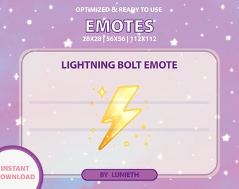 Yellow Lightning Bolt Twitch Emote | Cute Twitch Emote Design | Twitch Discord Youtube | Channel Points