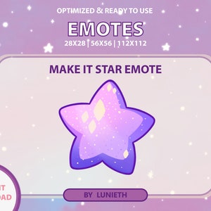 Purple Star Emote  | Cute Twitch Emote Design | Twitch Discord Youtube | Channel Points