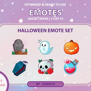 Halloween Emote Set | Cute Twitch Emote Design | Twitch Discord Youtube | Channel Points
