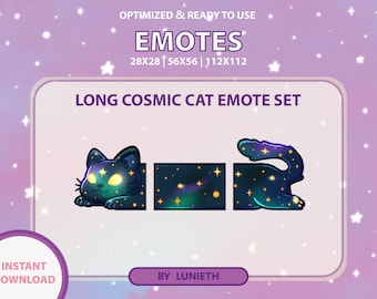 Long Cat Emote Set | Cute Twitch Emote Design | Twitch Discord Youtube | Channel Points