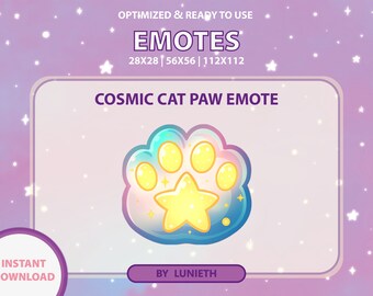 Cosmic Cat Paw Emote: Twitch/Discord/YouTube (Digital Download)