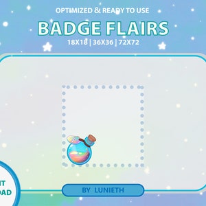 Potion Badge Flairs | Twitch Sub Badges | Subscriber Badges | Bit Badges | Instant Download | Premade Design | Gamer pack | Streamer