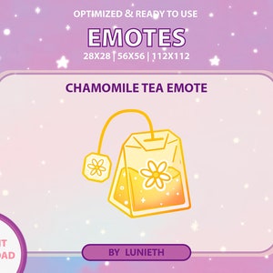 Chamomile Tea Bag Emote | Cute Twitch Emote Design | Twitch Discord Youtube | Channel Points