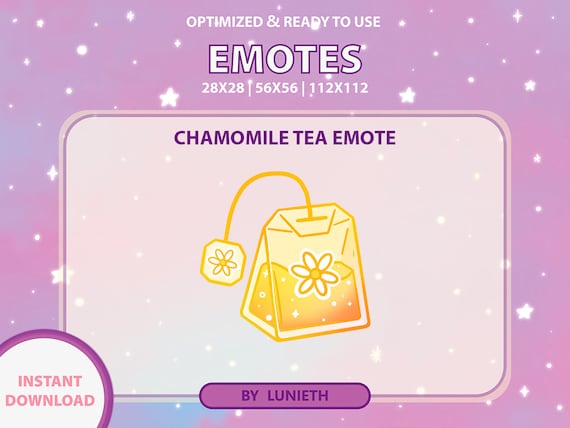 Chamomile Tea Bag Emote | Cute Twitch Emote Design | Twitch Discord Youtube | Channel Points