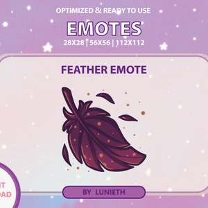 Burgundy Feather Emote | Cute Twitch Emote Design | Twitch Discord Youtube | Channel Points
