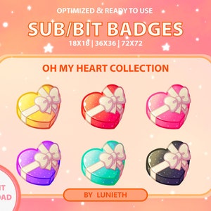 Chocolate Box Sub Badges | Bit Badges | Twitch Badges | Cute Sub Badges | Twitch Emotes | Kawaii | Witchy | Pastel
