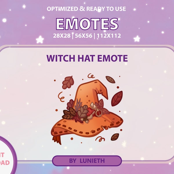 Witch Hat Emote | Cute Twitch Emote Design | Twitch Discord Youtube | Channel Points
