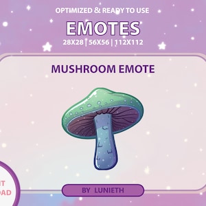Mushroom Emote | Cute Twitch Emote Design | Twitch Discord Youtube | Channel Points