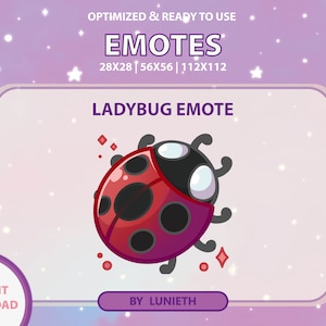 Ladybug Emote | Cute Twitch Emote Design | Twitch Discord Youtube | Channel Points