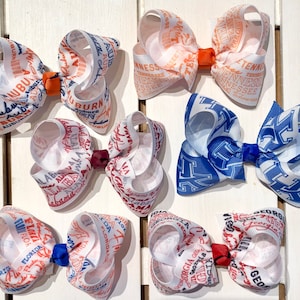 College Hair Bow, SEC teams,Alabama Georgia Florida Auburn Tennessee hair clips, football hairbow