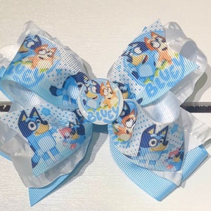 Blue dog Bluey necklace, Bluey hair bow,Bluey birthday party,Bluey Christmas present